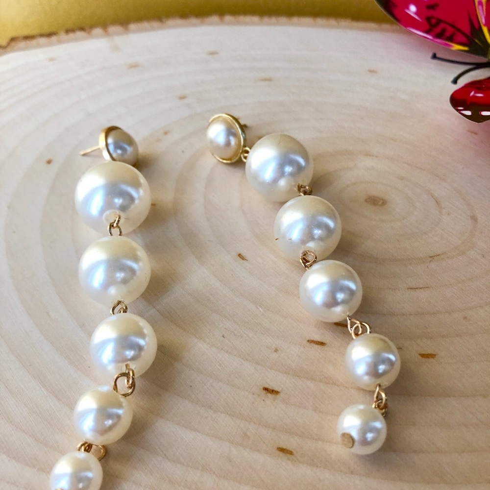 Handmade faux long pearls - Picture 2 of 2